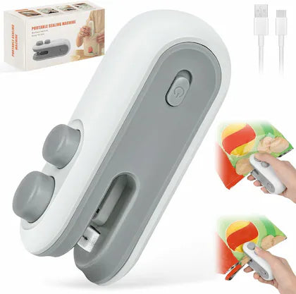 2-in-1 Mini Heat Sealer & Cutter – USB Rechargeable Airtight Pack Sealer