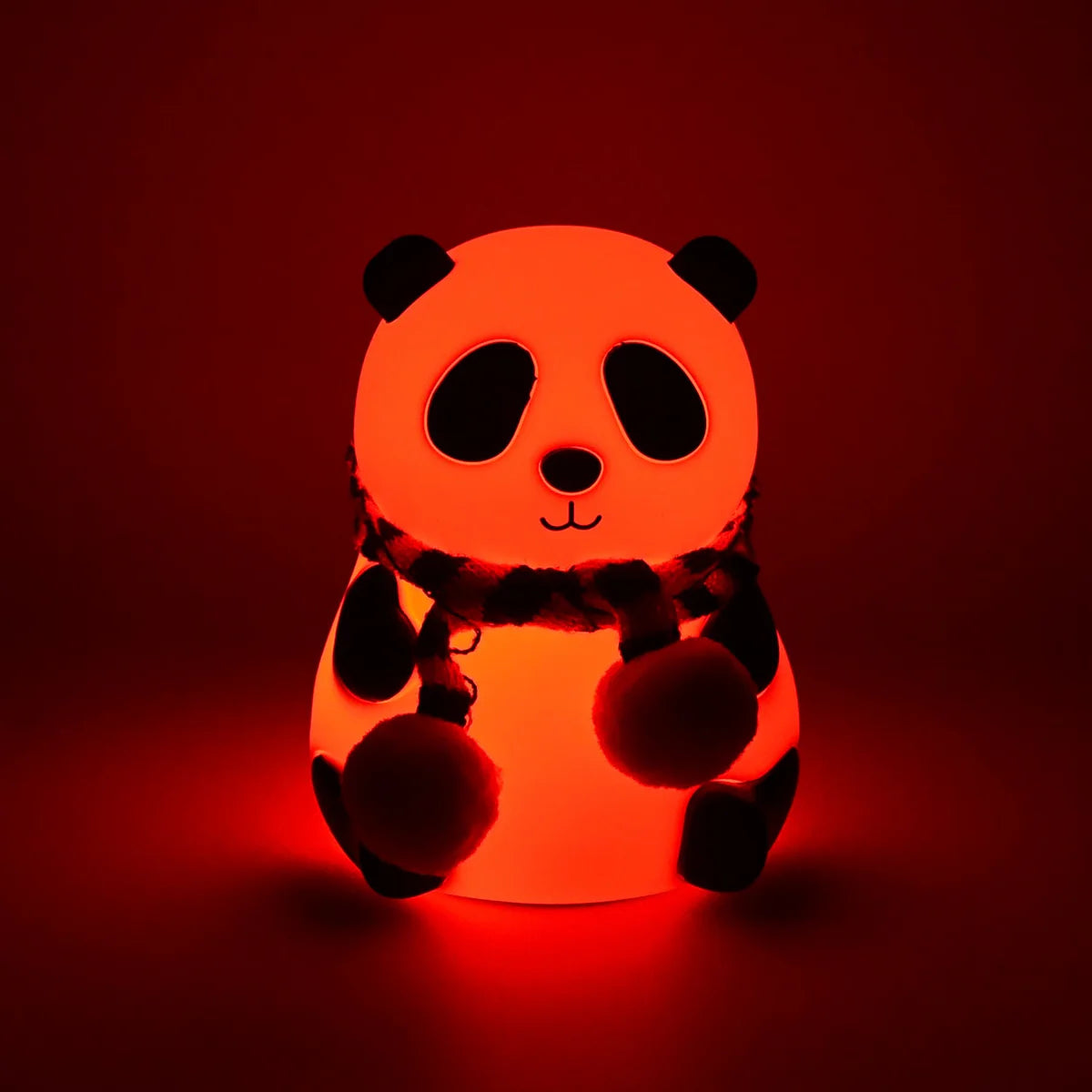 Cute Panda LED Night Light | 7-Color Touch Glow | Rechargeable Silicone Lamp.