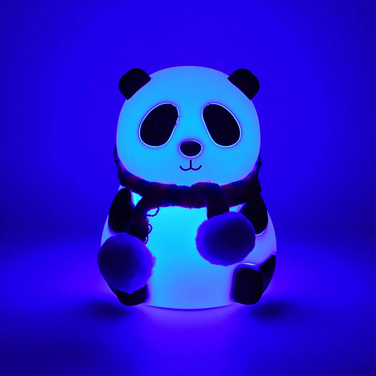 Cute Panda LED Night Light | 7-Color Touch Glow | Rechargeable Silicone Lamp.