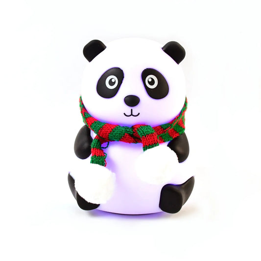 Cute Panda LED Night Light | 7-Color Touch Glow | Rechargeable Silicone Lamp.