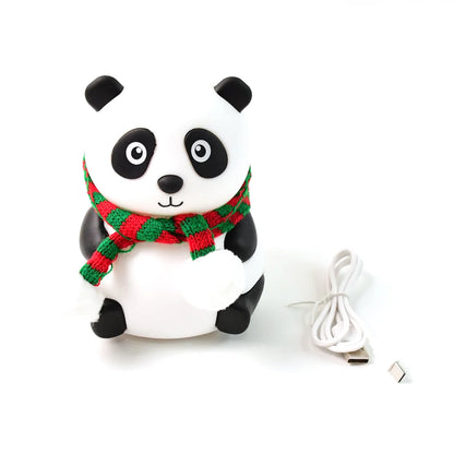 Cute Panda LED Night Light | 7-Color Touch Glow | Rechargeable Silicone Lamp.