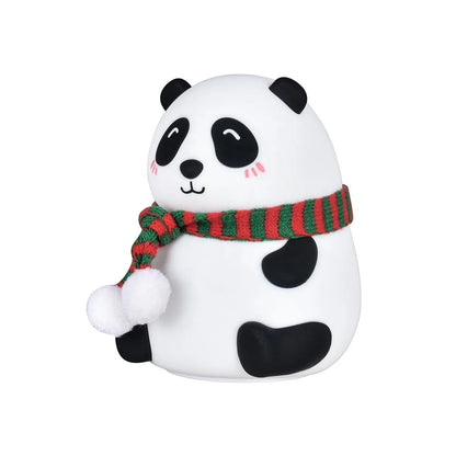 Cute Panda LED Night Light | 7-Color Touch Glow | Rechargeable Silicone Lamp.