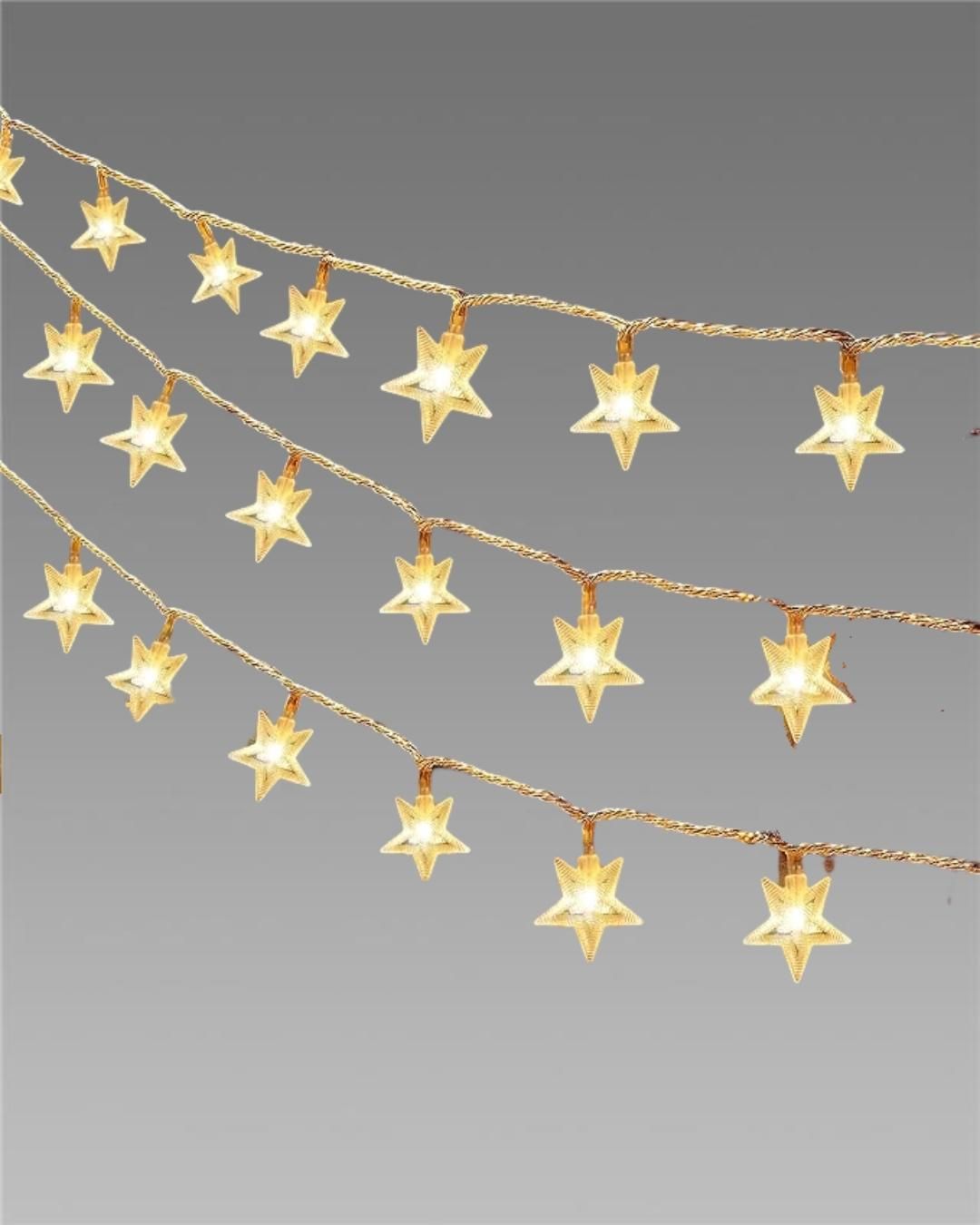 3M Star String Lights – Warm White LED for Christmas & Home Décor