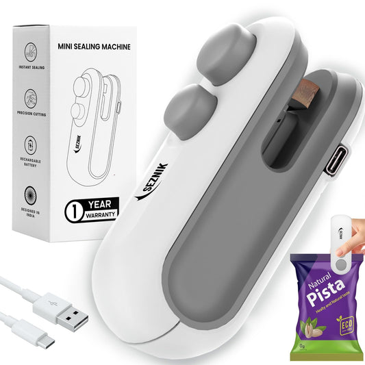 2-in-1 Mini Heat Sealer & Cutter – USB Rechargeable Airtight Pack Sealer
