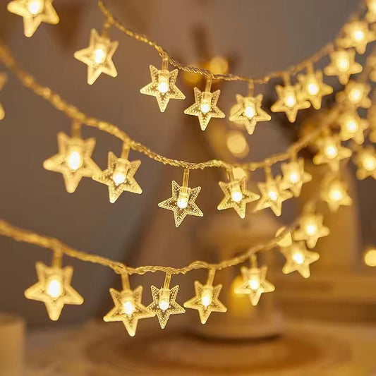 3M Star String Lights – Warm White LED for Christmas & Home Décor