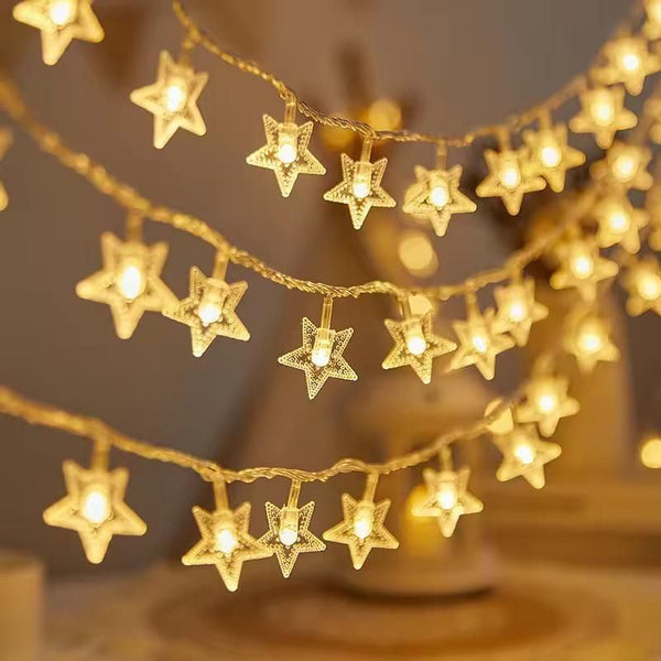3M Star String Lights – Warm White LED for Christmas & Home Décor