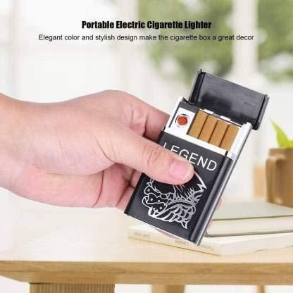 Premium 2-in-1 USB Rechargeable Cigarette Case with Flameless Electric Lighter (Windproof | Portable | Stylish Design)
