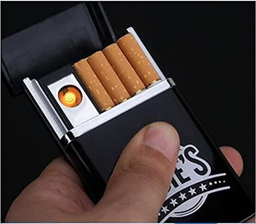 Premium 2-in-1 USB Rechargeable Cigarette Case with Flameless Electric Lighter (Windproof | Portable | Stylish Design)