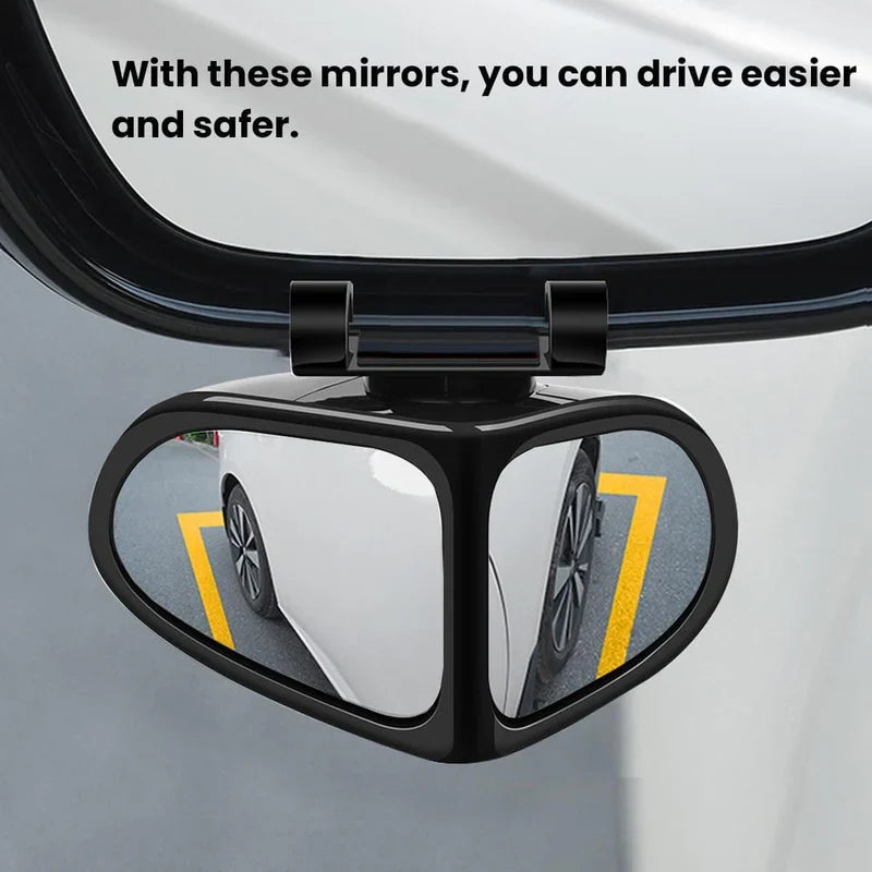 Adjustable Car Auxiliary Rearview Mirror – 360° Wide-Angle Blind Spot Mirror for Safe Driving (Universal Fit)