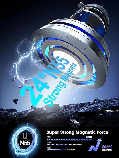 Premium 360° Magnetic Car Phone Holder with Vacuum Suction – Universal Fit, Anti-Shake