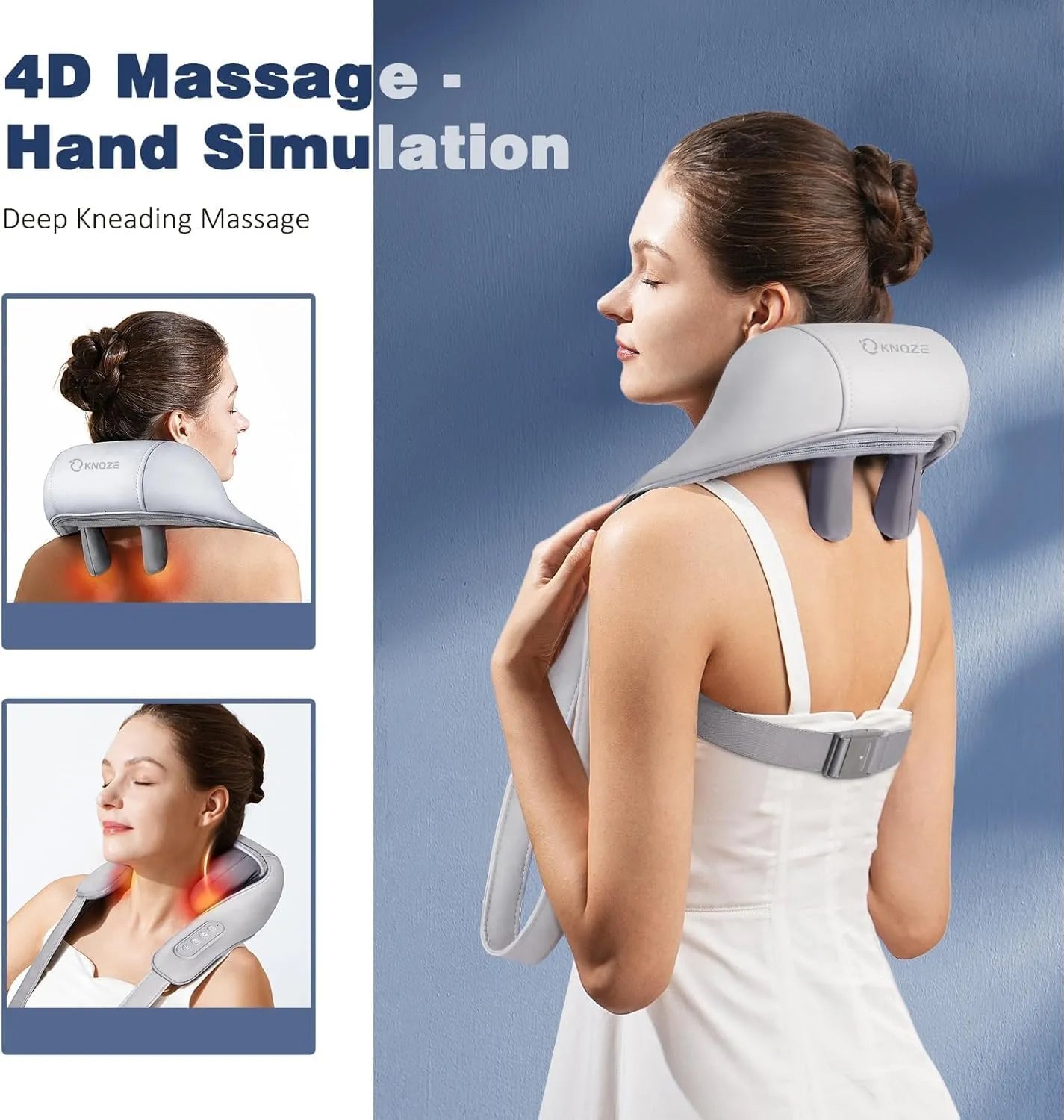 Neck & Shoulder Massager with Heat – Deep Kneading Roller