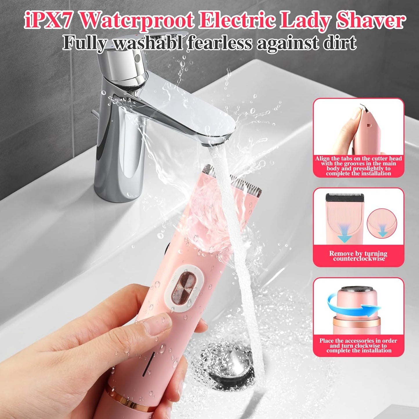 2-in-1 Bikini Trimmer for Women – Waterproof Dual-Head Shaver