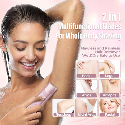 2-in-1 Bikini Trimmer for Women – Waterproof Dual-Head Shaver