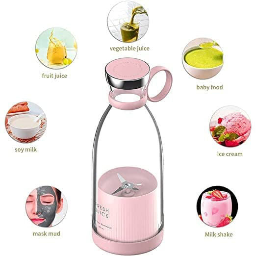 Portable USB Electric Juicer Mixer – Rechargeable & Powerful (420 ml)