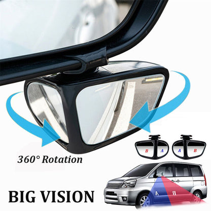 Adjustable Car Auxiliary Rearview Mirror – 360° Wide-Angle Blind Spot Mirror for Safe Driving (Universal Fit)