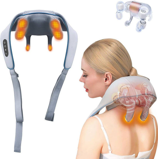 Neck & Shoulder Massager with Heat – Deep Kneading Roller